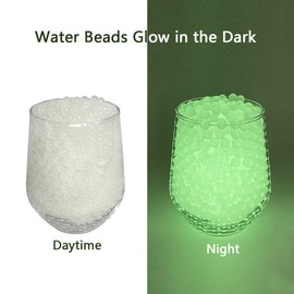 KONFEN Water Beads 5000PCS Water Gel Soil, Glow in The Dark Water Balls Jelly Crystal Beads Gel Ball Water Absorbing Beads for Vases, 60g 7-8mm Waterbead Vase Fillers for Home Decorations