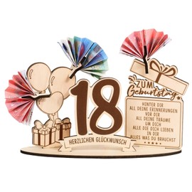 BOFUNX 18th Birthday Money Gifts Girls Boys Wooden Packaging Gifts 18th Birthday Boys Girls Wooden Sign Guest Book Birthday Gift 18th Birthday Gift Table Decoration