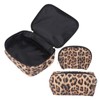 3pcs Makeup Cosmetic Storage Bag PU Leather Waterproof Zipper Closure