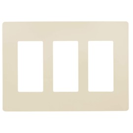 Faith 3-Gang Decorator Screwless Wall Plate Child Safe Outlet Covers, 4.68"H x 6.6" L, Fits GFCI, USB Receptacles, Dimmers, and Lighting Controls, ETL Listed, 1-Pack, Ivory