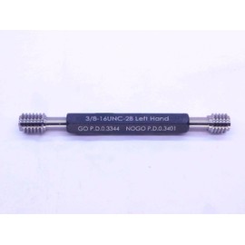 New 3/8 16 UNC 2B Left Hand Thread Plug GAGE .375 GO NO GO PDS= .3344 & .3401 LH - DW32424MJ