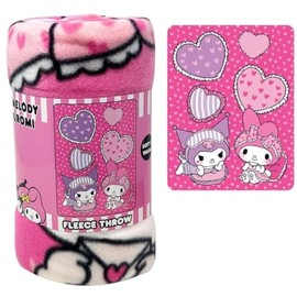SANRIO My Melody Kuromi Fleece Throw Blanket - 45'x60' Pink Soft Blanket