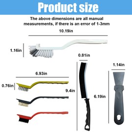 DUSCOKE 11PCS Car Cleaning Brush Set, Hard Bristle Tire Crevice Wash Brushes, Short-Handle Auto Wheel Rim Detailing Brush, Universal Car Cleaner Supplies Accessories for Interior & Exterior (Style B)