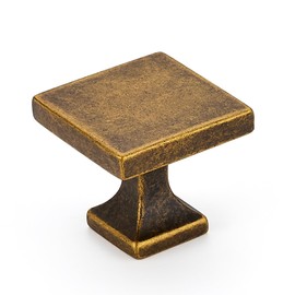 Cabinet Knobs Antique Brass Square Knobs for Cabinets and Drawers Kitchen Hardware 25 Pack