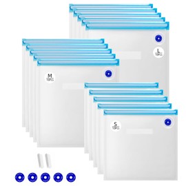 Sous Vide Bags Reusable 30 Pcs, Reusable Vacuum Seal Bags(S+M+L) Compatible for Food for Anova, Joule Cookers, BPA Free Sous Vide Kit