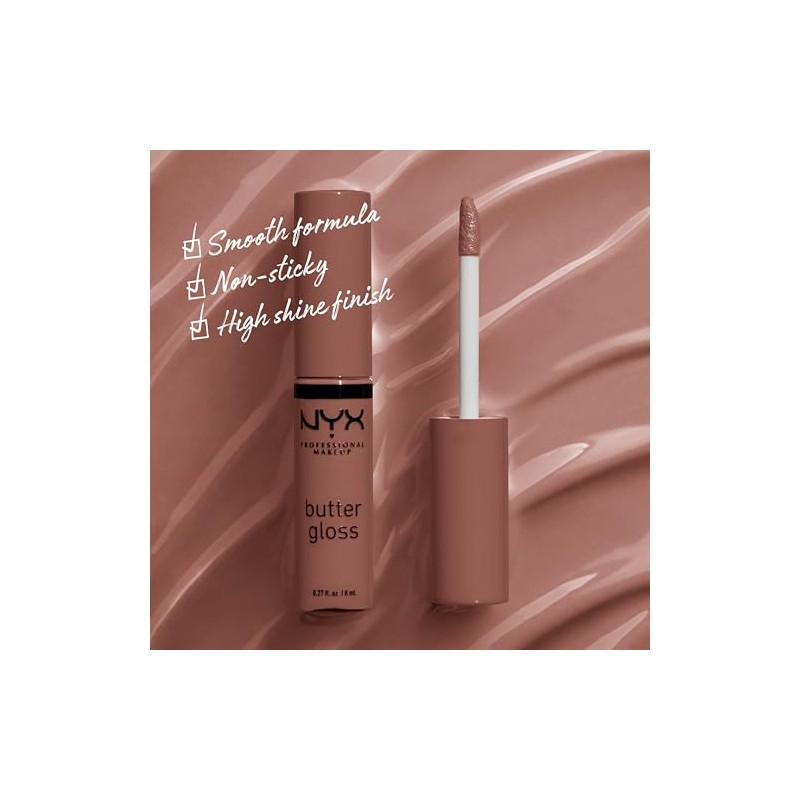 NYX PROFESSIONAL MAKEUP Butter Gloss Brown Sugar, Non-Sticky Lip Gloss