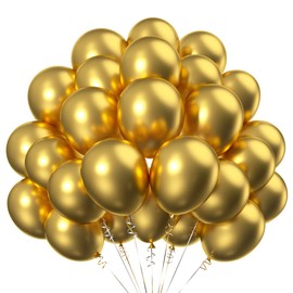 50pcs 12inch Gold Metallic Latex Helium Balloons for Party Decoration
