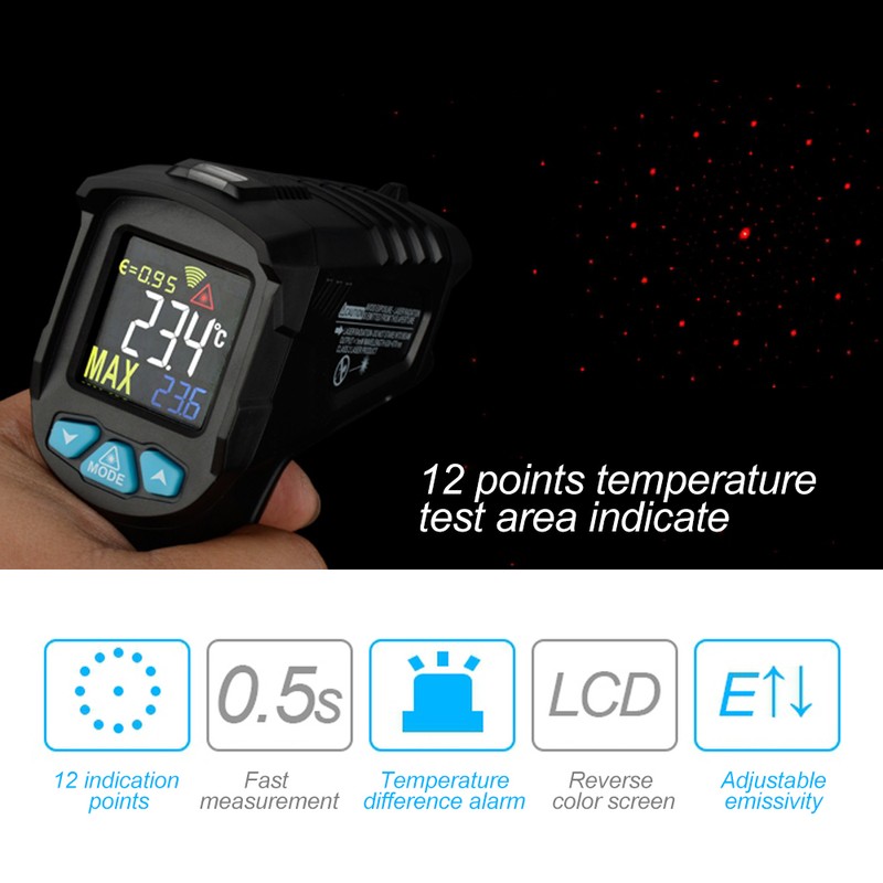 -50~550℃ Industrial Digital Infrared Thermometer Handheld Infrared LCD Temperature Meter