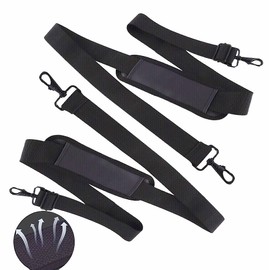 2 PCS 59" Universal Replacement Shoulder Strap - Adjustable With Double Buckle and Metal Swivel Hook for Laptop/Crossbody/Luggage/Camera Bags (Black)