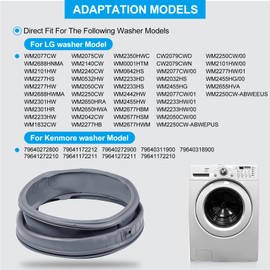 4986ER0004F Washer Door Boot Seal Gasket Bellow Diaphragm for LG Kenmore Washing Machine WM2250CW WM2101HW WM2050CW WM2301HR WM2240CW,etc. Replace 4986ER0004J 4986ER0004K 4986ER0004M 4986ER0004N