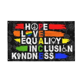 Hope Love Equality Inclusion Kindness Flag 3x5 Ft Outside Peace Garden Yard Banner Outdoor Decorative Sign