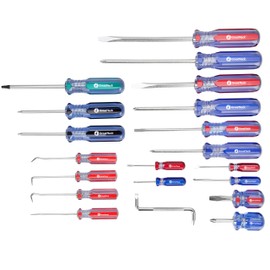 Great Neck 92080 20 Piece Screwdriver Set, Hook and Pick, Slotted, Phillips Head, Star, Square, and Offset Screwdriver