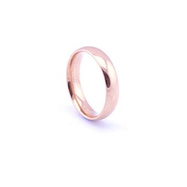 Vault 101 Limited Rose Gold (18k Plated) Men's Women's Stainless Steel Wedding Band Ring (4mm Wide - Size W)