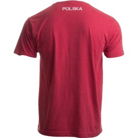 Ann Arbor T-shirt Co. Unisex Adult Poland Pride | Vintage Style, Retro-Feel Polish Eagle Polska, XL Heather Red