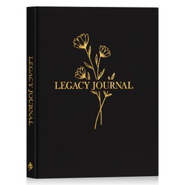 Lanpn Memory Book for Grandparents Fathers, Legacy Journal Family Tree Memory Diary Life Story Memory Keepsake Guided Journal, Write Your Biography, Gifts for Grandpa Grandma, Black