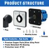 KEYMOO 20A Rotary Changeover Switch,3 Position 2 Phase 8 Terminals,ON-Off-ON
