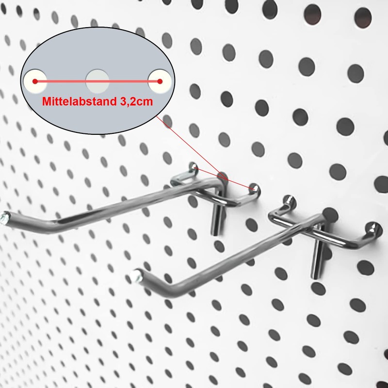 DYOUen Pack of 30 Perforated Wall Hooks Pegboard Simple Hooks