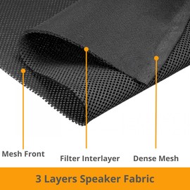 SAVUK Speaker Grill Cloth Fabric 3D Mesh Acoustic Box Cover Breathable Repair Carpet Subwoofer Replacement for Home and Automotive Black (Black, 40" x 59")
