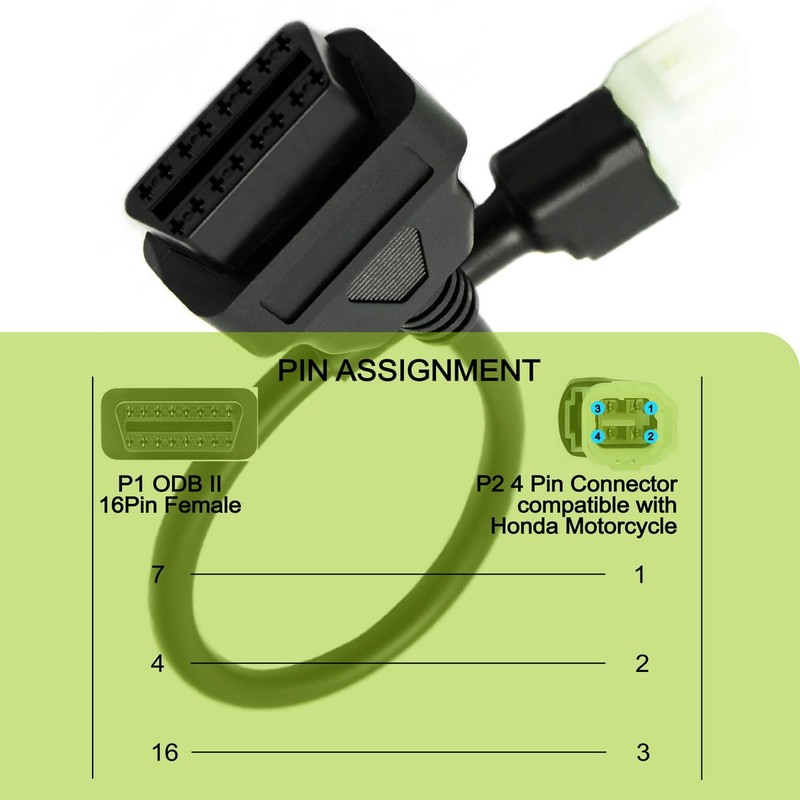 Goliton OBD2 OBDII 4 Pin Plug Diagnosotic Cable Adaptor Compatible