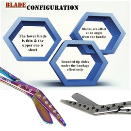 Bulk Pack Vet Tech Gifts Stainless Steel 5.5" Bandage Scissors with Engraved Puppy Kitten Paw Prints Veterinarian Appreciation Thank You Gift for Veterinary Tech Coworker Animal Rescue Gifts (6 Pcs)