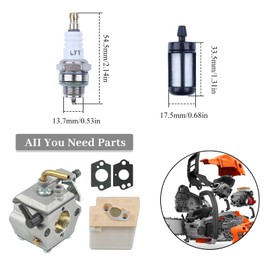 Haishine Carburettor for Stihl 024 026 024 MS240 MS260 Chainsaw Replacement Air Filter Spark Plug Fuel Filter Part Number 1121 120 0611