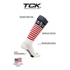 TCK Stars and Stripes USA Flag Baseball Socks (White/Navy/Scarlet, Small)
