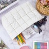 CREATCABIN Puffy Make Up Bag Cosmetic Bag Leather Travel Make