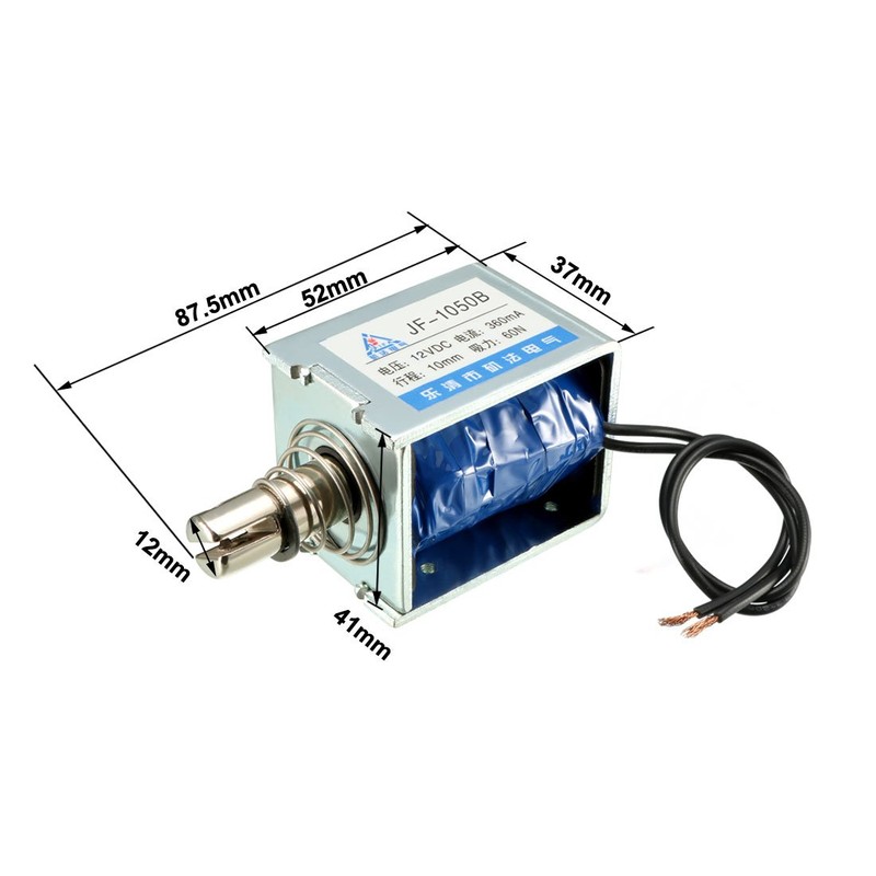 uxcell Pull Push Type Linear Motion Solenoid Electromagnet,JF-1050B DC12V 360mA