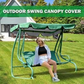 Swing Canopy Replacement Cover, Waterproof Sun Shade Porch Swing Canopy Replacement Top for 2-3 Seater Outdoor Garden Yard Patio Swing Cover (Navy Blue, 75×52×5.9 Inch)