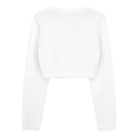 BlackButterfly Girls Long Sleeve Sparkle Cardigan Childrens Kids Bolero Shrug (White - Holographic Sparkle, 13-14 Years)