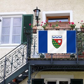 3×5 FT Northwest Territory Flag,Large Canada Province NT Decor,Double Side Digital Printed 150D Polyester Banner With Canvas Header Brass Grommet For Outdoor Indoor Parade Car