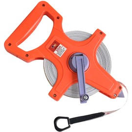 Socpuro Land Surveying Tape Measure, 12.8 ft (30 & 50 & 100 m) Manual / Meter, Double-Sided Scale 0.5 inch (12 mm) Width, Fiberglass Ruler, Non-Breakable, Wash Tape Measure, Distance Measurement, For