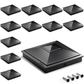 SIEDiNLAR 5x5 Pyramid Post Caps Outdoor Waterproof 5X5 Post Cover, Fits 5x5 4.5x4.5 Wood Vinyl Posts for Fence Deck Mailbox Patio (Black, 12 Pack)