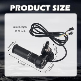 Full Twist Throttle Ebike Grip with 2 Keys,Rubber Ebike Throttle for Speed Control,Universal Electric Bike Throttles Bike Accessories for Electric Bicycle Scooters Trikes