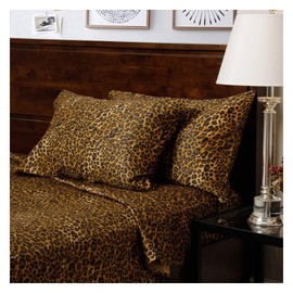Full/Queen Size Duvet Cover Set Leopard Print Color - Egyptian Cotton 800-Thread Count Soft Duvet Cover Set 3 Pieces with Zipper Closure Corner Ties, 1 Duvet Cover and 2 Matching Pillow Shams