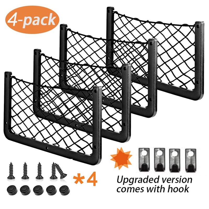 4 Pcs Storage Nets for Campervans, Elastic Trunk Storage Bag