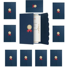 A4 Certificates File, Award Holder, Trifold, Appreciation Card, Diploma, Diploma, Award Holder, Set of 10, Anti-Square, For Both Vertical and Horizontal, Awards, Diploma, Preservation, Foil Stamping,