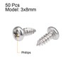 sourcing map 3x8mm Self Tapping Screws Phillips Pan Head Screw