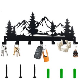 FOGARI Key Holder for the Wall, Metal Key Holder, Metal Key Organiser Wall Decorative with 7 Hooks for Entrance, Key Hanger for Kitchen, Entrance, Hallway, Bedroom, Front Door