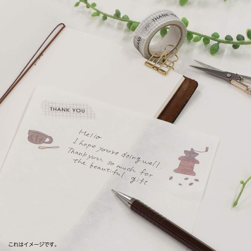 Kamiiso Japanese-made Washi Paper Kaishi Otome Kaishi Paper 3-piece (FruitSyrup・Fork&Spoon・Coffee)