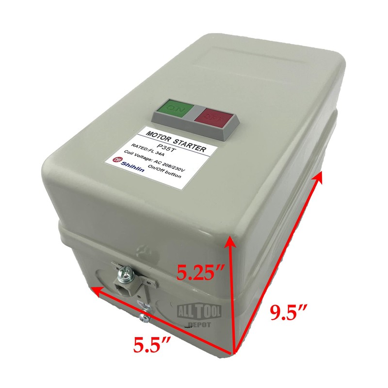 Magnetic Motor Starter Control 5 HP Single Phase 208/230V 22-34AMP