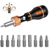 flintronic Screwdriver, Magnetic Ratchet Screwdriver, Magnetic Tip, Kraftform Compact Stubby