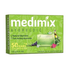 Medimix Herbal Handmade Ayurvedic Soap with Natural Glycerine With Lakshadi Oil for Dry Skin Pack of 5 (5 x 125 g)