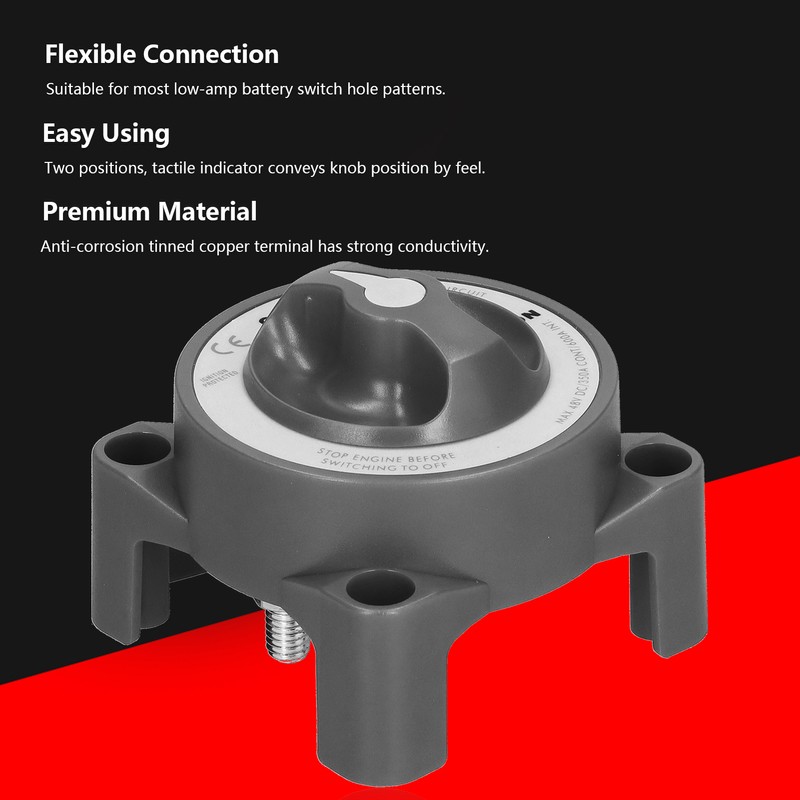 Battery Switch Mini 2 Position On/Off Disconnect Power Cut 12‑48V