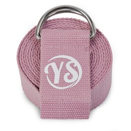 Yoga Studio Yoga Strap, 2.5m (8.2ft) Extra Long Durable Organic Cotton Adjustable Stretching D-Ring Yoga Belt, Exercise, Pilates, Dance, Workout, Gym, Physical Therapy - (Dusty Pink)