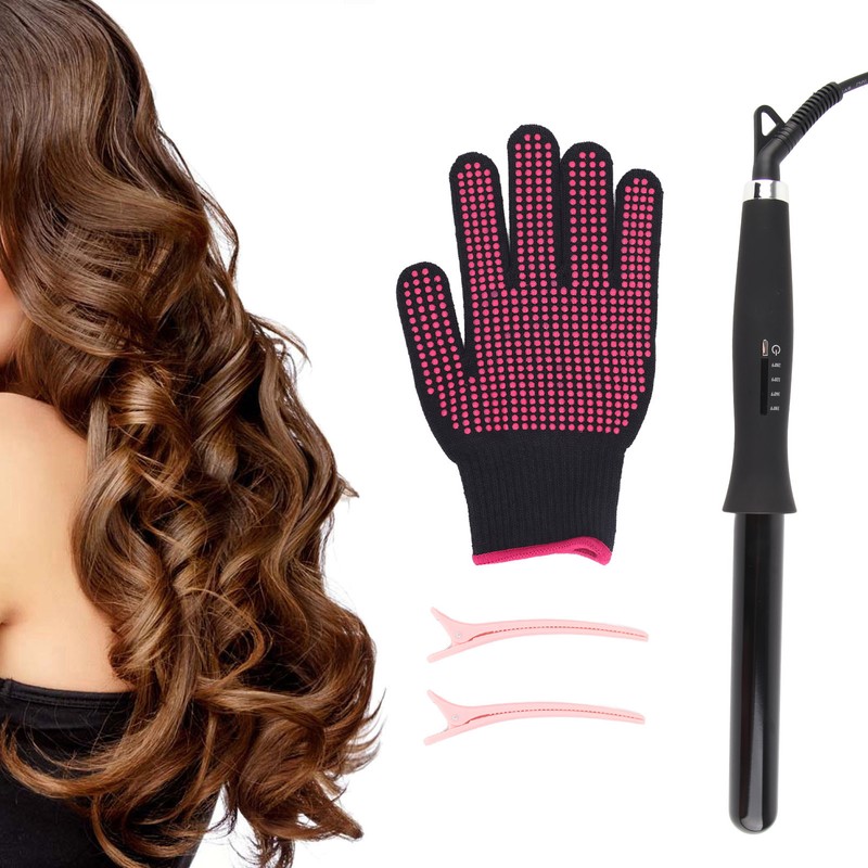 Hair Curling Iron Set 4 Temperature Adjustable Ceramic Curling Wand
