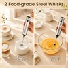 Milk Frother Handheld, Electric Milk Foamer with 2 Whisks &
