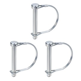 DTGN 8mm x 60mm (DXL) Shaft Locking Pin - 3Pack - Good for Farm Trailers Lawn - Carbon Steel Round Trailer Coupler Pin - Silver Tone