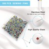 500 Pcs Dressmaking Pins, Glass Head Pins With Sharp Ends