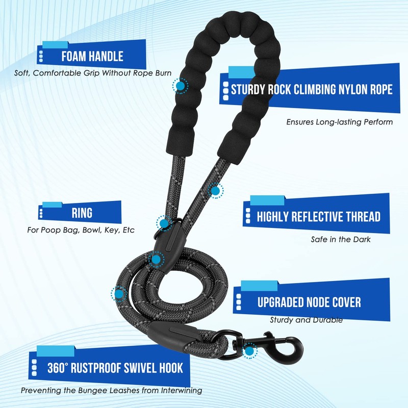 Slowton Double Dog Leash No Tangle - 360° Swivel Heavy